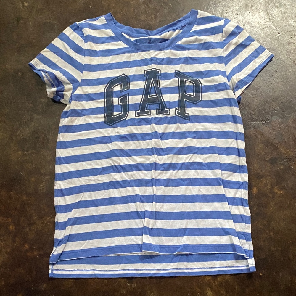 GAP Striped Blue and White Tee